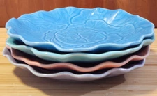 Set of 4 Signature Housewares Inc. Carnivale Lettuce Leaf Salad/ Dessert Plates 