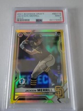 2021 Bowman Draft 1st Edition Gold Parallel /50 PSA 9 Jackson Merrill Padres