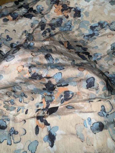 H&M leichtes Webstoffkleid A - Linie beige blau weiss apricot geblümt Grösse XXL - Bild 6 von 9