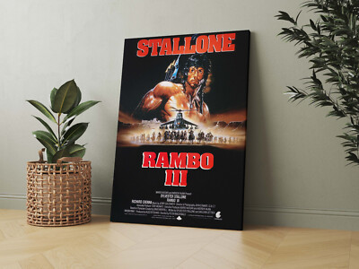 Rambo III 1988 Classic Movie Poster - Leinwand - gerahmt oder Poster vorhanden