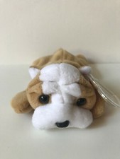 Retired 1st Edition Ty Beanie Baby WRINKLES the Bulldog – PVC, TAG ERRORS, MWMT!
