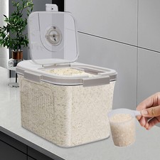 10kg Large Rice Storage Container Food Flour Airtight Box Rice Dispenser W/ Cup