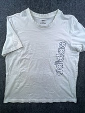 Adidas Short Sleeve T Shirt White XL w Big Logo Cotton Adult Men  s Casual