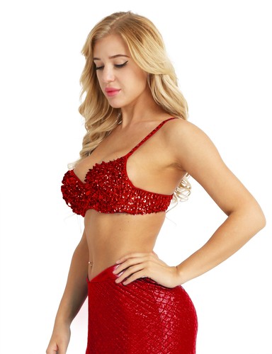 Mujeres Lentejuelas Halter Sujetador Top Danza del Vientre Boho Festival Clubbing Borla Disfraz - Imagen 75 de 83