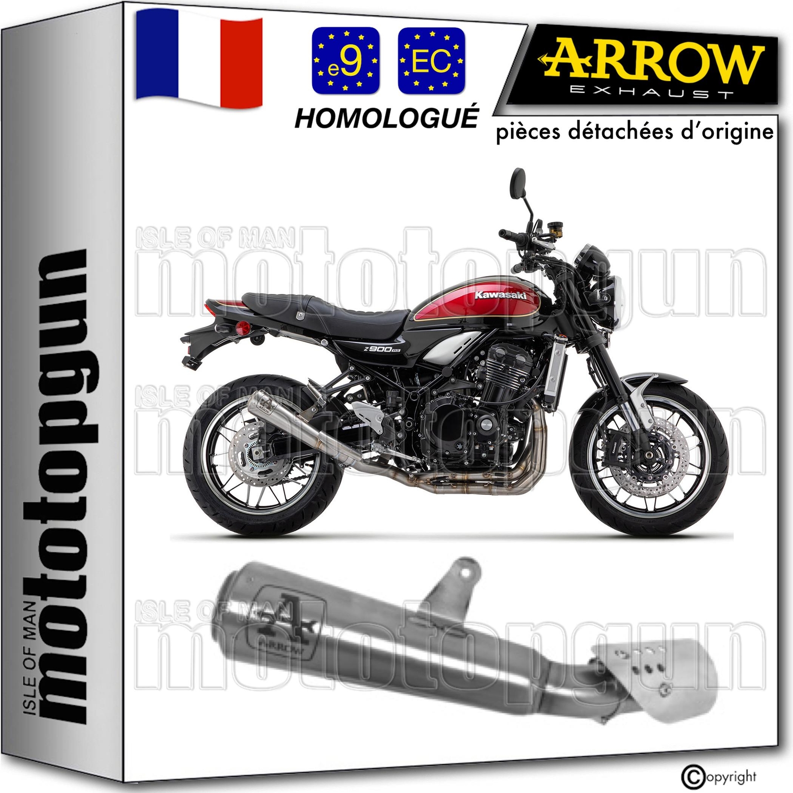 Echappement Arrow Pro-Race Nichrom approuve pour Kawasaki Z900 RS 2022