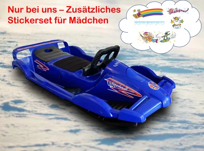 AlpenGaudi Doublerace Blau Lenkrodel Schlitten Bob Double Race Rodel 2 Sitzer
