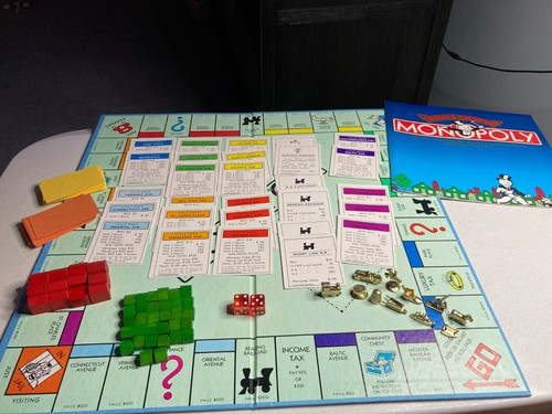 Vintage 1985 Monopoly Deluxe Anniversary Edition Game Complete Gold Tone Tokens - Picture 6 of 16