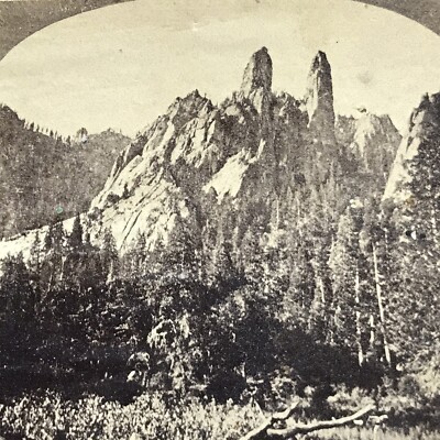 California Cathedral Spiers Yosemite Valley Vintage Stereograph Stereoview Card