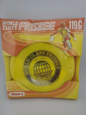 WHAM-O Frisbee IFA World Class 119G Champions Model Yellow 1976 Sealed New 9''
