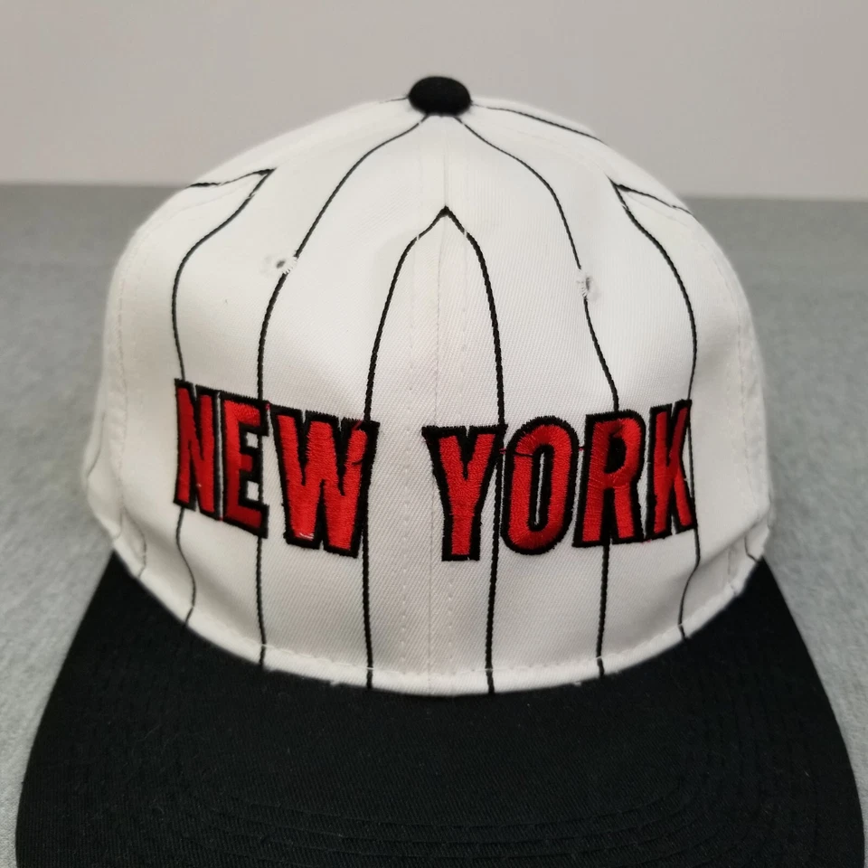DE COLECCIÓN Gorra Nueva York Snapback MLB Blanco Pin Rayas Sarga Youngan Ala Verde Foto 2 de 4
