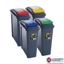 Image of Wham Recycle It Slimline Bin & Lid Multi-purpose Storage Container 25 Litre