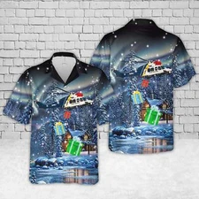 New Jersey State Police AgustaWestland AW139 Christmas Hawaiian Shirt