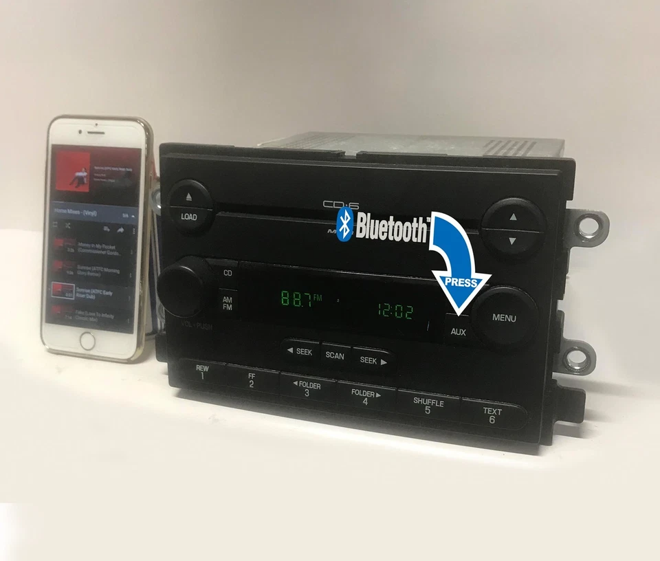 Radio Bluetooth OEM 06 07 Ford FREESTYLE 500 F150 Mercury Montego AMFM MP3 6 discos Foto 2 de 4