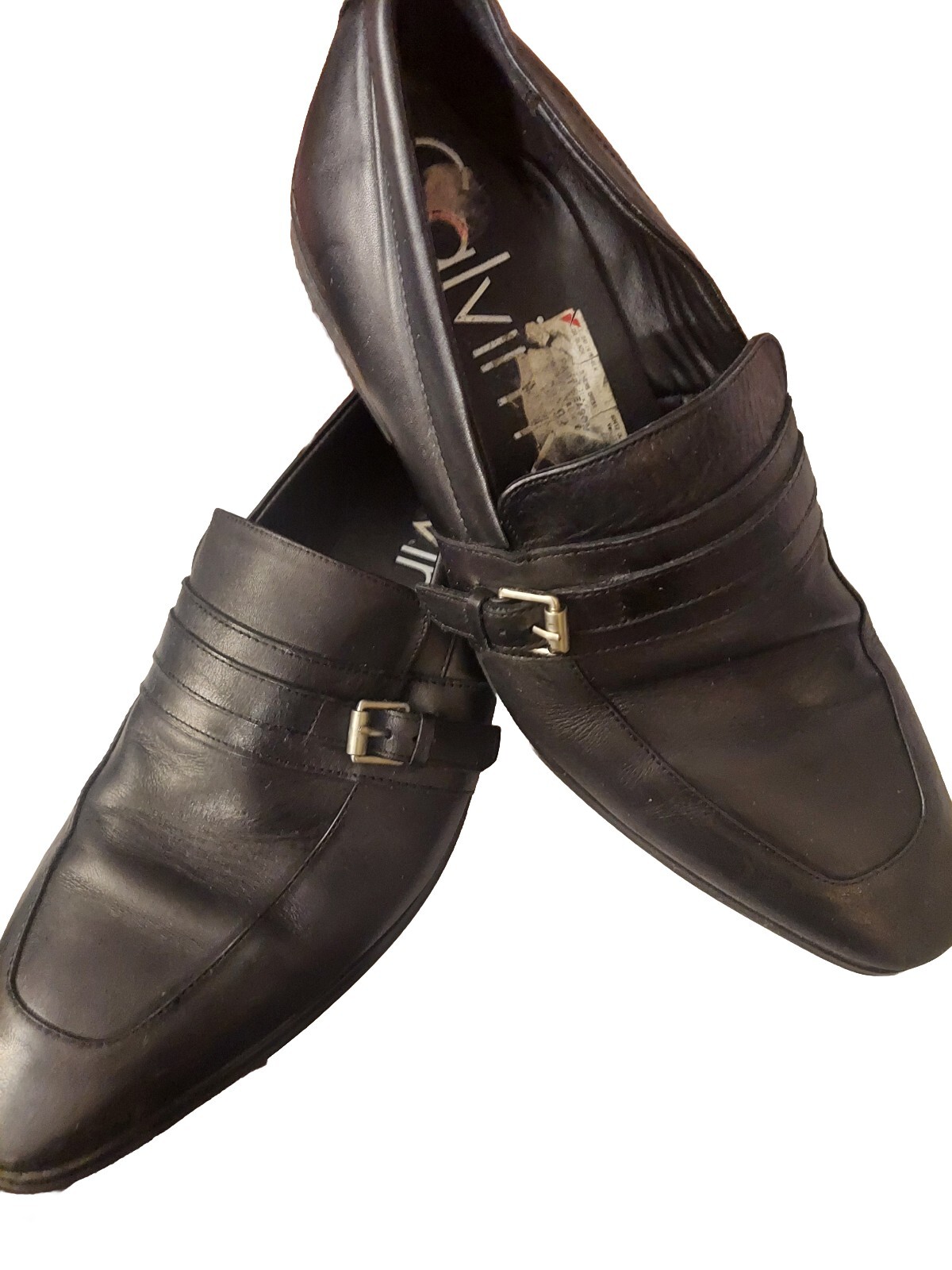 SAOLA Abito Oxford da uomo Calvin Klein in pelle nera taglia 11M