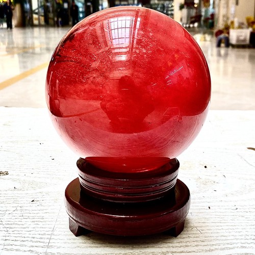 7.55LB Red Melting Stone Quartz Crystal Sphere Ball Healing Reiki Décor - 第 13/14 張圖片