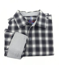 Robert Graham Button Down Shirt Mens Large Flip Cuff Long Sleeve Statement