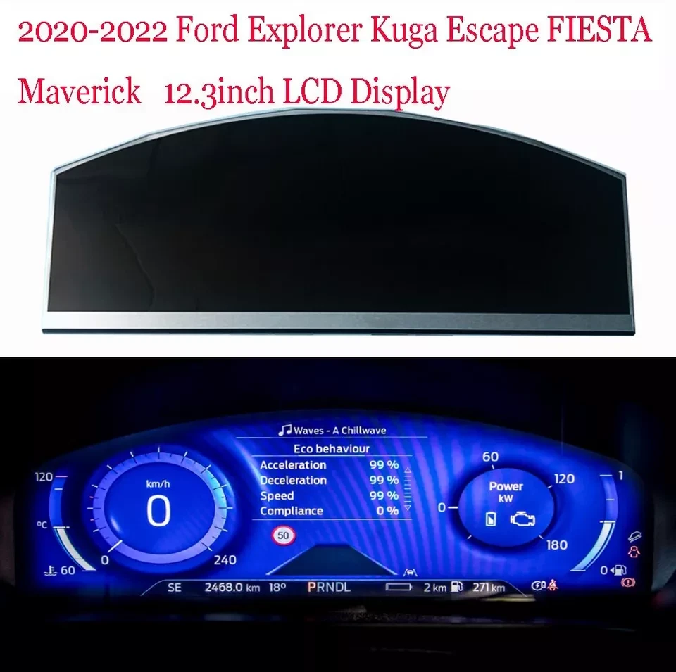 12.3" LCD Display Screen for Ford Explorer Kuga Escape FIESTA Maverick US Foto 2 de 4