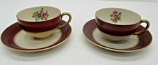 2 Arabia of FINLAND, Suomi Finlandia  Cup and Saucer Sets Red and Gold