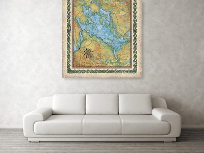 Lake Winnipesaukee, Lake Winnipesaukee map, lake art, lake decor, beach house