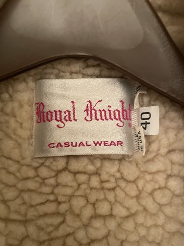 Vintage Royal Knight Brown Zipper Winter Longer Length Jacket Men Size 40 USA 90 - Picture 4 of 7
