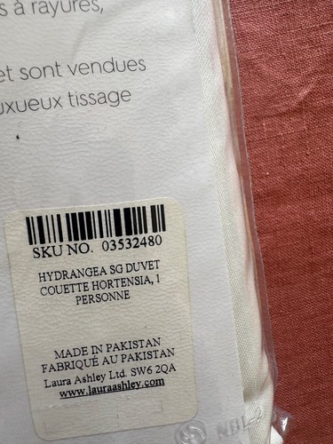 Laura Ashley Home Single Duvet Cover, yellow & grey stripes / hydrangea print - Picture 3 of 9
