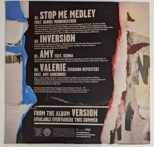 Mark Ronson Version Sampler 12" 4 Song EP Promo 2007 RCA Vinyl Record New - Picture 2 of 6