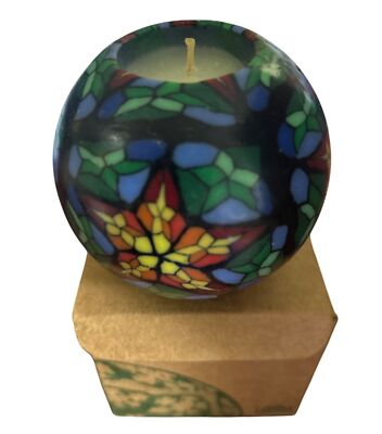 Hand-Sculpted Lifelines Stained Glass Mosaic Scented 3  Ball Candle