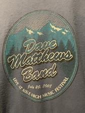Dave Matthews Band T Shirt Mens L Blue Long Sleeve Mile High Music  2008 Tour