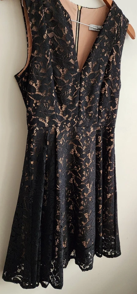 PILGRIM Melbourne Designer Women Black Lace Aline Straight Party Dress Size 8 - image 3 of 4
