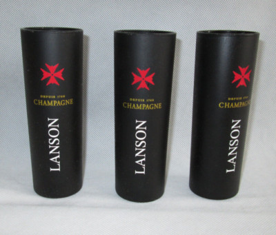3 Stück Lanson  Champagner Glas Champagnerglas Matt  Gebraucht echt Glas