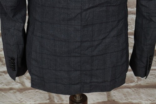 TAGLIATORE Gray Check Wool Two Button Single Breasted Blazer Jacket Size 50 / 8R - Picture 15 of 21