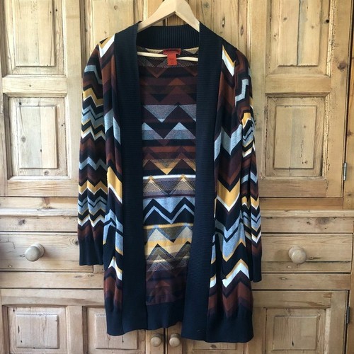 Black Brown Chevron Cardigan Sweater | eBay