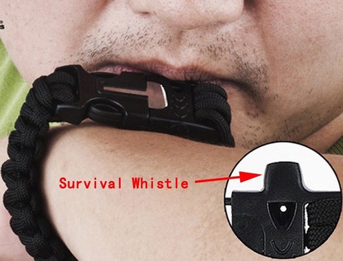Survival Bracelet Flint Knife Whistle Compass Scraper Paracord Outdoor Camping  - Zdjęcie 10 z 10