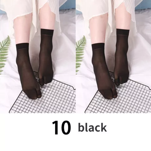 10 Pair Silky Two Toes Split Socks Thin Japanese Tabi Ninja Hosiery Socks Summer - Picture 16 of 21