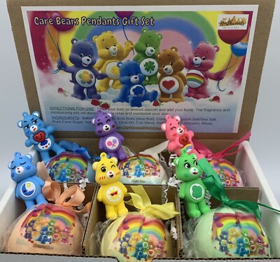 Care Bears Pendants 6-pack XL 5.5 oz Bath Bomb Gift Set for Kids
