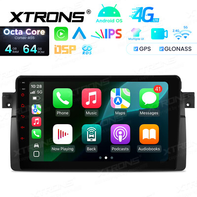 XTRONS 9'' 8-Core 4+64GB Android 14 Autoradio GPS Navi Für BMW E46 Rover 75 MG ZT