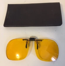 Vintage Clip On Flip Up PROTECTIVE OPTICS Sunglasses w/Pocket Case Super Cool!