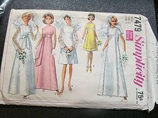 Vintage Simplicity Pattern 7479 Misses Wedding Gown Dress Bridesmaids Sz 12 B34
