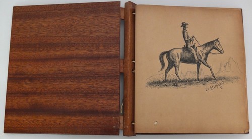 Olaf Wieghorst 1939 disegno cowboy firmato in 87 pagine album fotografico del sud-ovest - Foto 8 di 24