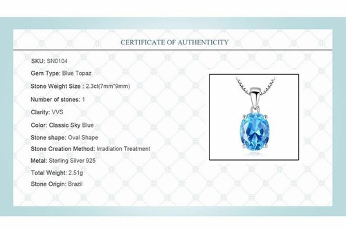 BENIAMINO Damen Ohrringe Ohrstecker 925er Sterling Silber Blau Topas 1,8 ct VVS - Bild 9 von 11