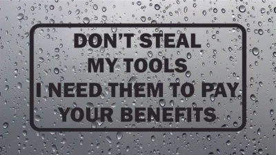 JJD-STICKERS Don't Steal My Tools Sticker Funny Decal Graphics Vinyl Van Work Benefits Trade
