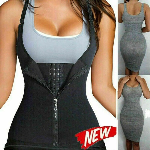 Women Waist Trainer Cincher Zipper Vest Body Shaper Corset Tank Slimming Belt - Picture 4 of 14