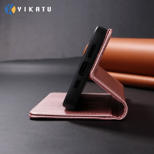 Stand Magnetic Leather Card Wallet Phone Case For iPhone 16 15 14 13 12 Pro Max - 第 12/18 張圖片
