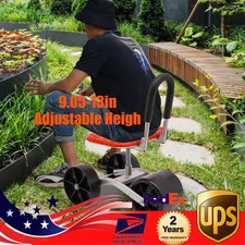 Adjustable Rolling Seat Swivel Garden Work Seat Outdoor Gardening Planting Stool