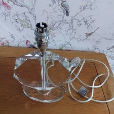 John Lewis Trexie design Heavy Crystal Glass Table Lamp Base 2.4kg working VGC 