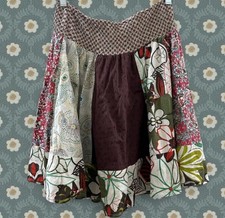 VTG Indie Fairygrunge Patchwork Skirt Cottagecore Twee Boho Fairy Alt Y2K Twee