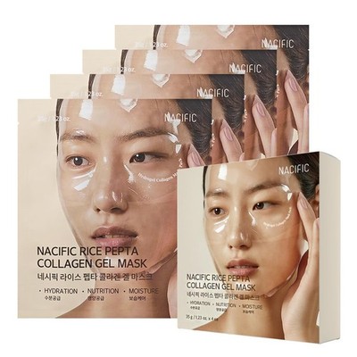Rice Pepta Collagen Gel Face Mask (Rice Peptide) 4EA Set, Hydrogel Care for A...