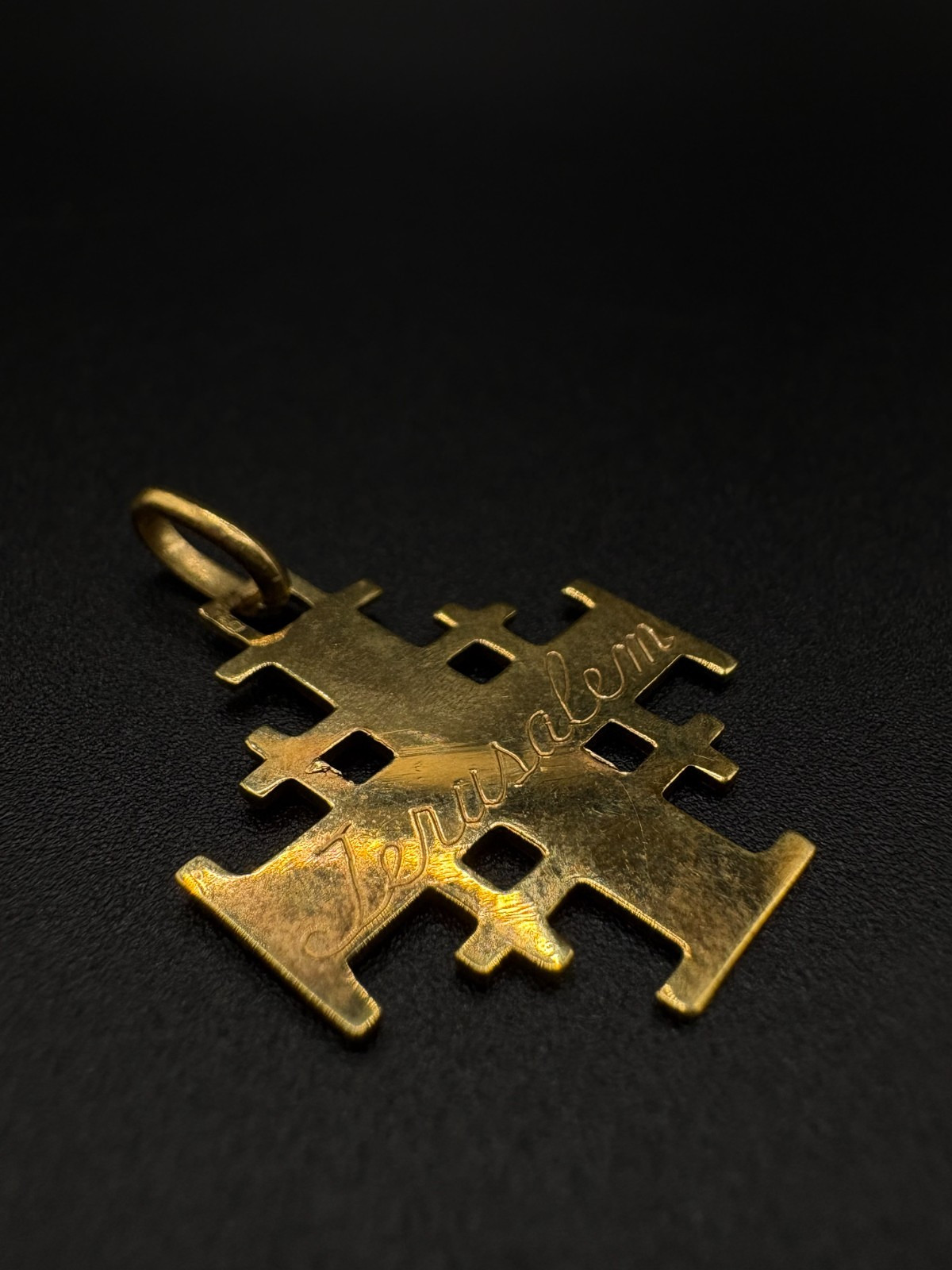 14K Solid Gold Handmade Jerusalem Cross Pendant –… - image 7