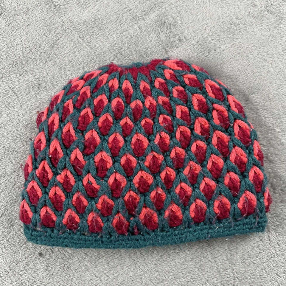 Gorro ajustado The North Face talla única adulto rojo azulado tejido polar forrado esquí Foto 4 de 4