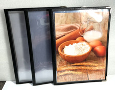 3 x A4 Menu Covers 4 Pages 8 Views Transparent Restaurant Covers